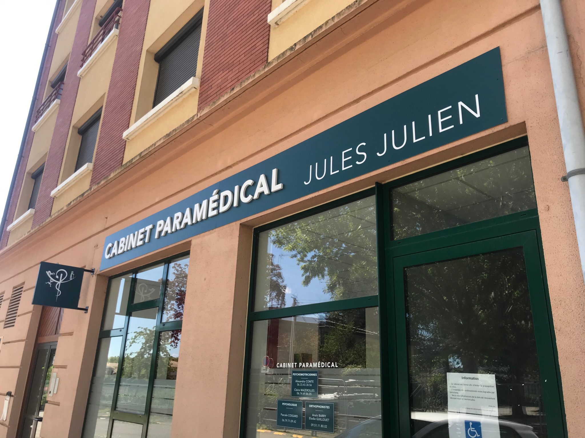 Enseigne pour cabinet paramédical Jules Julien à Toulouse