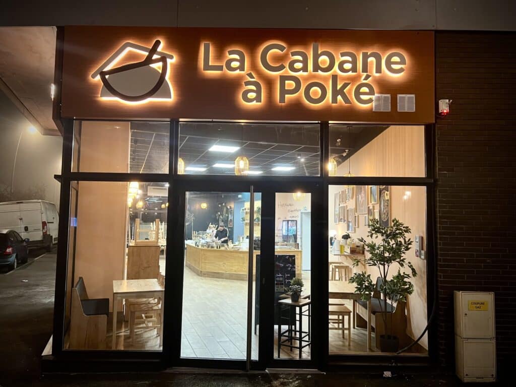 Enseigne lumineuse restaurant Poké Toulouse