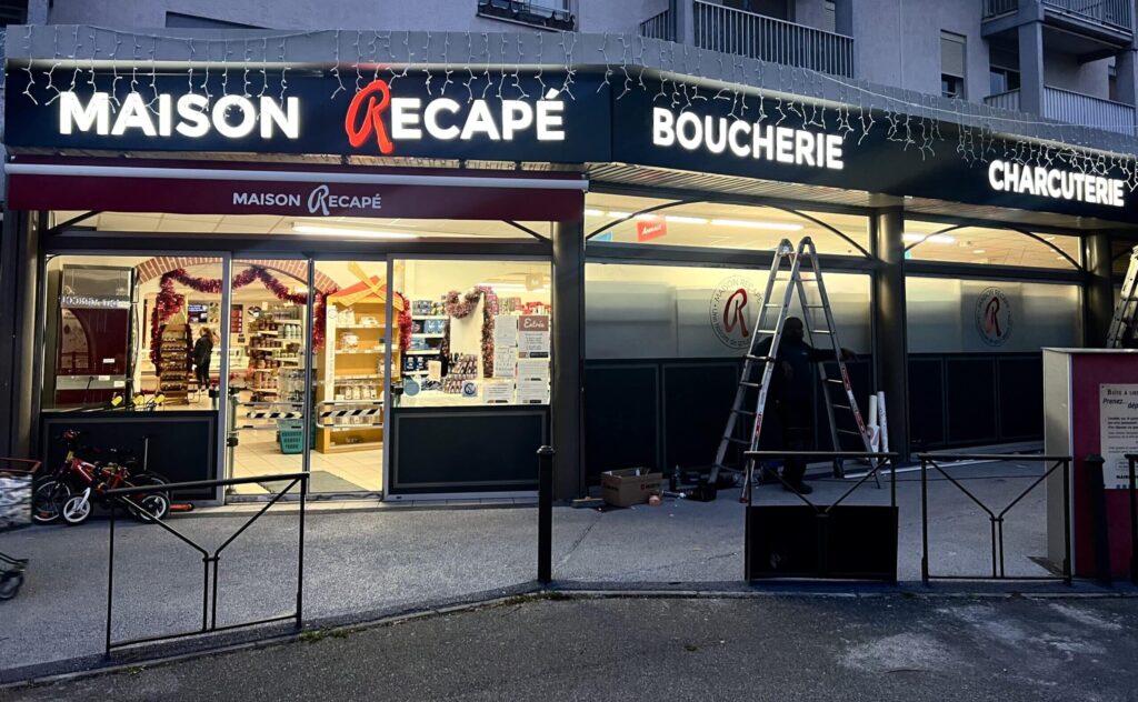 Enseigne lumineuse boucherie Toulouse