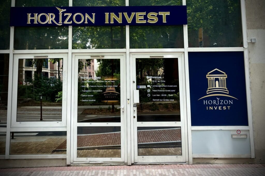 Création d’une enseigne lumineuse pour Horizon Invest – enseigne lumineuse Toulouse